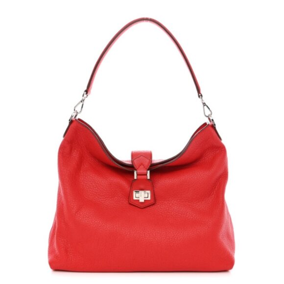 💲1️⃣4️⃣0️⃣0️⃣ FENDI Pebbled Calfskin Small Closure Tote - Picture 1 of 10